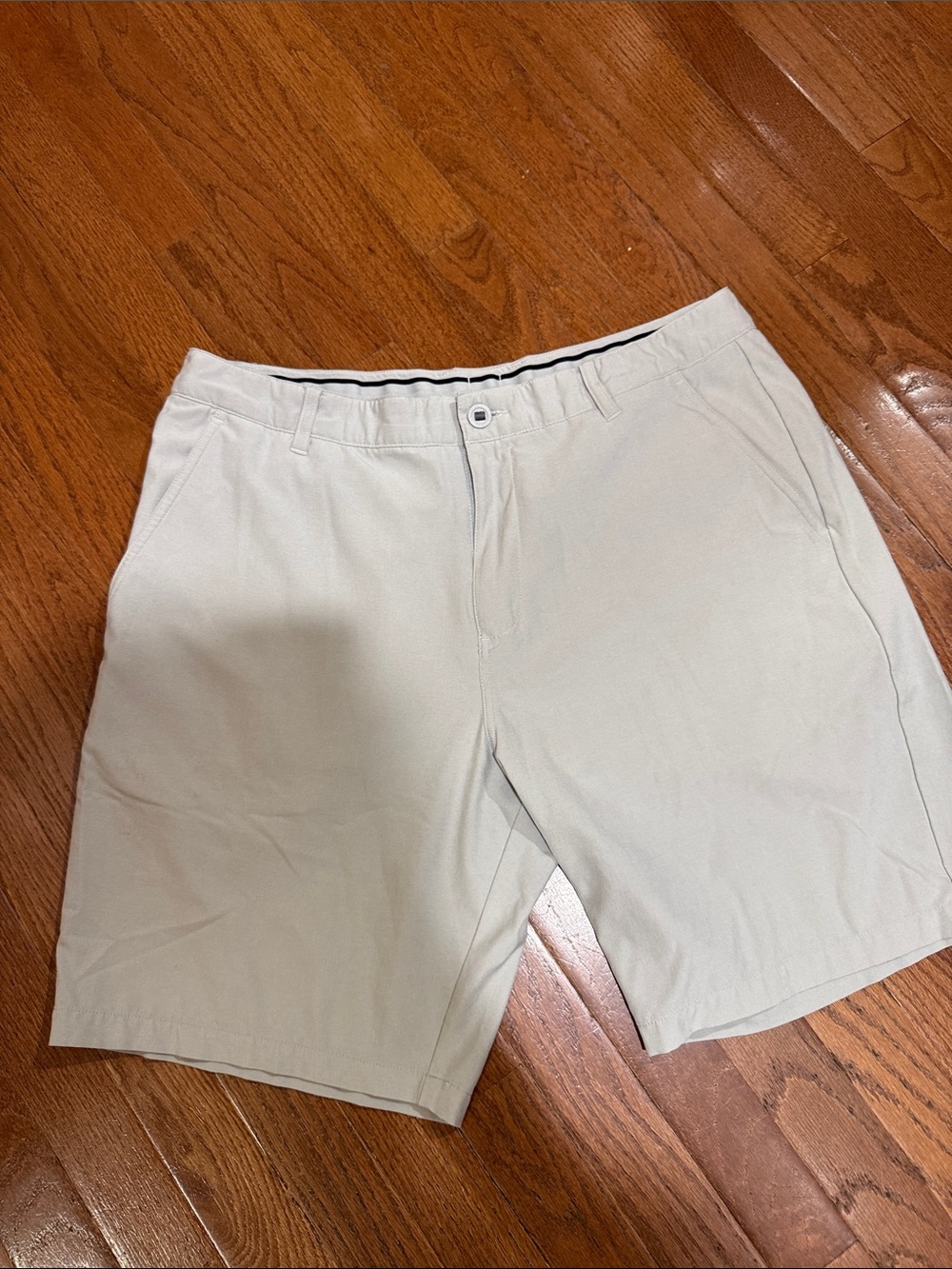 Puma Men's Light Beige Flat-Front Shorts